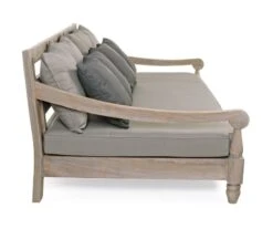 Canapé De Jardin En Bois Teck Avec Coussins Taupe Balou -Mobilier De Jardin canape de jardin en bois teck avec coussins taupe balou 3666722592345 1392513