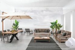 Canapé De Jardin En Bois Teck Avec Coussins Taupe Balou -Mobilier De Jardin canape de jardin en bois teck avec coussins taupe balou 3666722592345 1392514