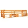 Canapé Palette à 2 Places De Jardin Marron Miel Bois -Mobilier De Jardin canape palette a 2 places de jardin marron miel bois 3666722894364 740724