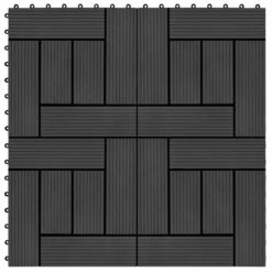 Carreau De Terrasse 11 Pcs WPC 30 X 30 Cm 1 M² Noir 2