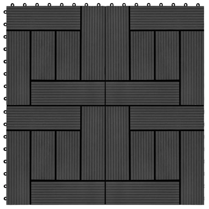 Carreau De Terrasse 11 Pcs WPC 30 X 30 Cm 1 M² Noir 2 3 Carreau De Terrasse 11 Pcs WPC 30 X 30 Cm 1 M² Noir 2