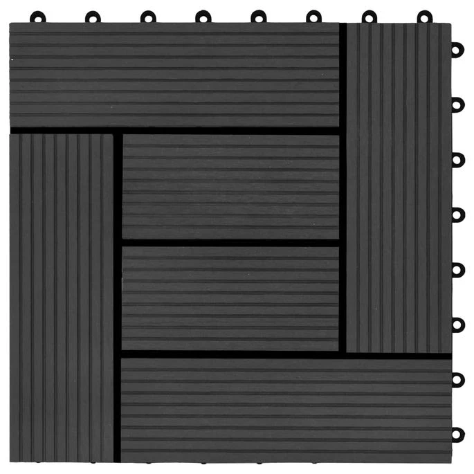 Carreau De Terrasse 11 Pcs WPC 30 X 30 Cm 1 M² Noir 2 7 Carreau De Terrasse 11 Pcs WPC 30 X 30 Cm 1 M² Noir 2 – Image 5