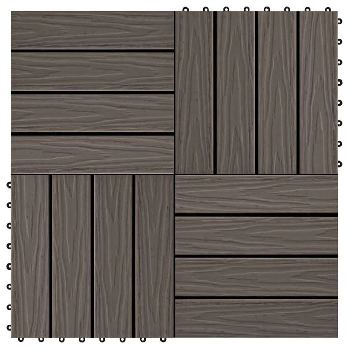 Carreau De Terrasse En Relief 11 Pcs WPC 30x30 Cm 1 M² Marron 3 Carreau De Terrasse En Relief 11 Pcs WPC 30x30 Cm 1 M² Marron