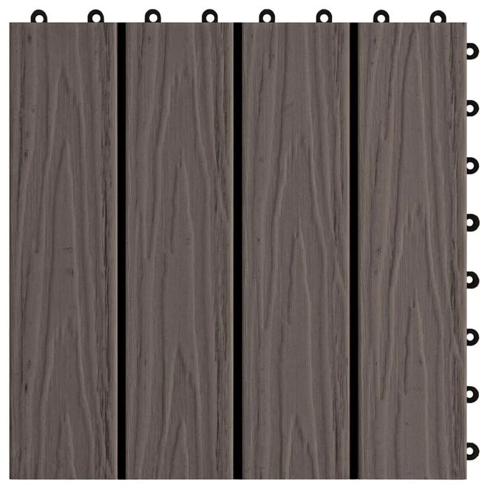 Carreau De Terrasse En Relief 11 Pcs WPC 30x30 Cm 1 M² Marron 7 Carreau De Terrasse En Relief 11 Pcs WPC 30x30 Cm 1 M² Marron – Image 5