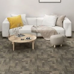 Carreaux De Tapis De Sol 20 Pcs 5 M² Gris Et Beige