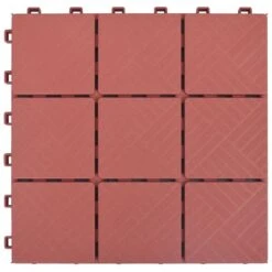 Carreaux De Terrasse 10 Pcs Rouge 30,5x30,5 Cm Plastique -Mobilier De Jardin carreaux de terrasse 10 pcs rouge 30 5x30 5 cm plastique 3666722177627 1220408