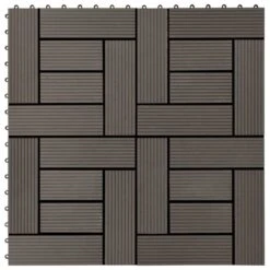 Carreaux De Terrasse 22 Pcs 30 X 30 Cm 2 M² WPC Marron Foncé