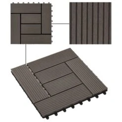 Carreaux De Terrasse 22 Pcs 30 X 30 Cm 2 M² WPC Marron Foncé -Mobilier De Jardin carreaux de terrasse 22 pcs 30 x 30 cm 2 m wpc marron fonce 3666722193375 1177694