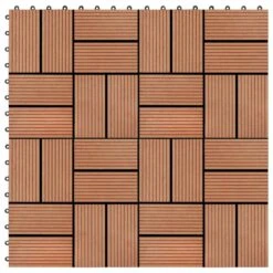 Carreaux De Terrasse 22 Pcs 30 X 30 Cm 2 M² WPC Teck