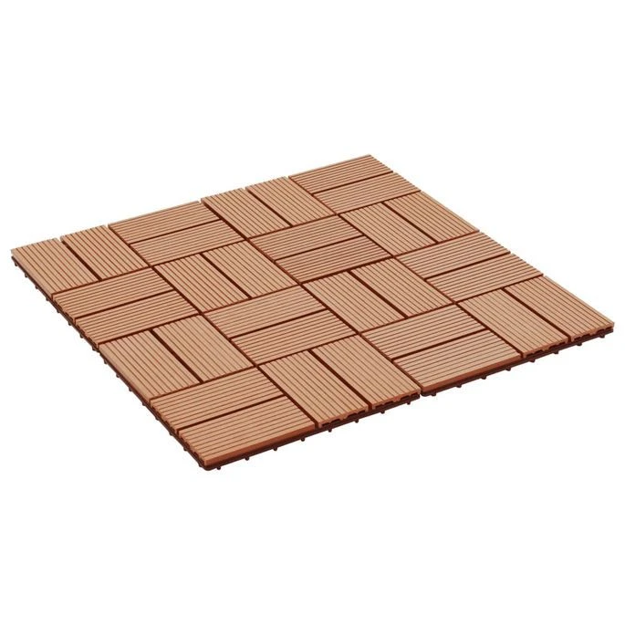 Carreaux De Terrasse 22 Pcs 30 X 30 Cm 2 M² WPC Teck 4 Carreaux De Terrasse 22 Pcs 30 X 30 Cm 2 M² WPC Teck – Image 2