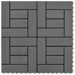 Carreaux De Terrasse 30x30 Cm 11 Pcs Gris WPC 1 M2
