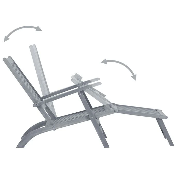 Chaise De Terrasse Avec Repose-pied Et Coussin Acacia Solide 19 6 Chaise De Terrasse Avec Repose-pied Et Coussin Acacia Solide 19 – Image 4