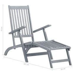 Chaise De Terrasse Avec Repose-pied Et Coussin Acacia Solide 20 -Mobilier De Jardin chaise de terrasse avec repose pied et coussin acacia solide 8720286279595 840427