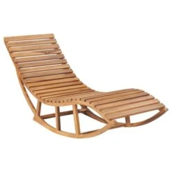 Chaise Longue à Bascule Avec Coussin Bois De Teck Solide 12 -Mobilier De Jardin chaise longue a bascule avec coussin bois de teck solide 3666722932172 833627