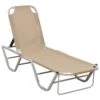 Chaise Longue Aluminium Et Textilène Crème -Mobilier De Jardin chaise longue aluminium et textilene creme 3666722363310 936705