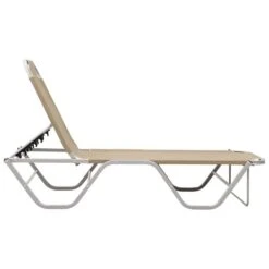 Chaise Longue Aluminium Et Textilène Crème -Mobilier De Jardin chaise longue aluminium et textilene creme 3666722363310 936707