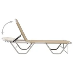 Chaise Longue Aluminium Et Textilène Crème -Mobilier De Jardin chaise longue aluminium et textilene creme 3666722363310 936709