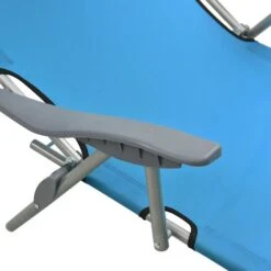 Chaise Longue Avec Auvent Acier Bleu -Mobilier De Jardin chaise longue avec auvent acier bleu 3666722364010 936106