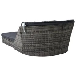 Chaise Longue Avec Auvent Résine Tressée Anthracite -Mobilier De Jardin chaise longue avec auvent resine tressee anthracite 3666722530187 551399