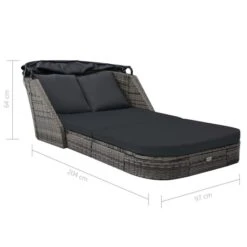 Chaise Longue Avec Auvent Résine Tressée Anthracite -Mobilier De Jardin chaise longue avec auvent resine tressee anthracite 3666722530187 551400