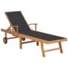 Chaise Longue Avec Coussin Anthracite Bois De Teck Solide -Mobilier De Jardin chaise longue avec coussin anthracite bois de teck solide 3666722340212 963449