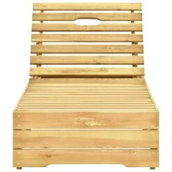 Chaise Longue Avec Coussin Beige Bois De Pin Imprégné 4 -Mobilier De Jardin chaise longue avec coussin beige bois de pin impregne 3666722406987 859629