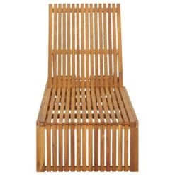 Chaise Longue Avec Coussin Bois D'acacia Solide 2 -Mobilier De Jardin chaise longue avec coussin bois d acacia solide 3666722932240 841526