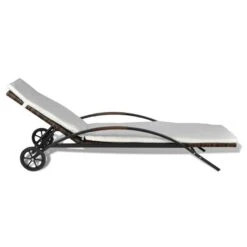 Chaise Longue Avec Coussin Et Roues Résine Tressée Marron 3 10 Chaise Longue Avec Coussin Et Roues Résine Tressée Marron 3 -Mobilier De Jardin chaise longue avec coussin et roues resine tressee marron 3666722330220 974438