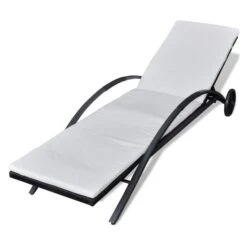 Chaise Longue Avec Coussin Et Roues Résine Tressée Noir 2 9 Chaise Longue Avec Coussin Et Roues Résine Tressée Noir 2 -Mobilier De Jardin chaise longue avec coussin et roues resine tressee noir 3666722330213 974443