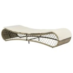 Chaise Longue Avec Coussin Résine Tressée Gris 10 Chaise Longue Avec Coussin Résine Tressée Gris -Mobilier De Jardin chaise longue avec coussin resine tressee gris 3666722326261 979262