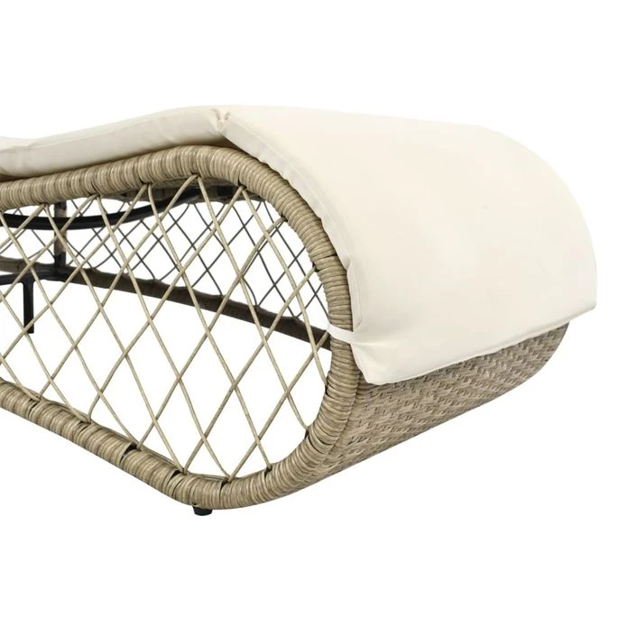 Chaise Longue Avec Coussin Résine Tressée Gris 8 Chaise Longue Avec Coussin Résine Tressée Gris – Image 6