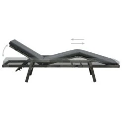 Chaise Longue Avec Coussin Résine Tressée Gris 2 -Mobilier De Jardin chaise longue avec coussin resine tressee gris 3666722528511 553763