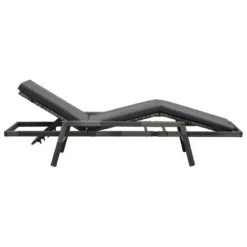 Chaise Longue Avec Coussin Résine Tressée Gris 2 -Mobilier De Jardin chaise longue avec coussin resine tressee gris 3666722528511 553764
