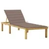 Chaise Longue Avec Coussin Taupe Bois De Pin Imprégné 4 -Mobilier De Jardin chaise longue avec coussin taupe bois de pin impregne 3666722870832 859143
