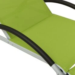 Chaise Longue Avec Oreiller Textilène Vert -Mobilier De Jardin chaise longue avec oreiller textilene vert 3666722363266 936759