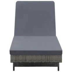 Chaise Longue Avec Roues Et Coussin Résine Tressée Anthracite -Mobilier De Jardin chaise longue avec roues et coussin resine tressee anthracite 3666722527651 554785