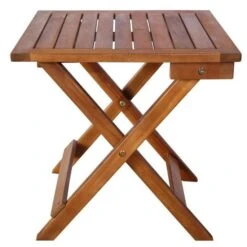 Chaise Longue Avec Table Acacia Massif Foncé Tulak -Mobilier De Jardin chaise longue avec table acacia massif fonce tulak 3666722555227 388866