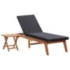 Chaise Longue Avec Table Résine Tressée Et Bois D'acacia Massif -Mobilier De Jardin chaise longue avec table resine tressee et bois d acacia massif 3666722302111 1007433
