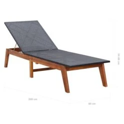Chaise Longue Avec Table Résine Tressée Et Bois D'acacia Massif -Mobilier De Jardin chaise longue avec table resine tressee et bois d acacia massif 3666722302111 1007442