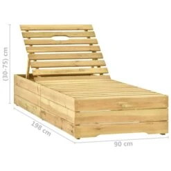 Chaise Longue Bois De Pin Imprégné De Vert -Mobilier De Jardin chaise longue bois de pin impregne de vert 3666722352499 946612