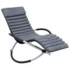 Chaise Longue D'extérieur Avec Coussin Acier Gris -Mobilier De Jardin chaise longue d exterieur avec coussin acier gris 3666722363396 936610