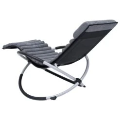 Chaise Longue D'extérieur Avec Coussin Acier Gris -Mobilier De Jardin chaise longue d exterieur avec coussin acier gris 3666722363396 936613