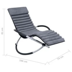 Chaise Longue D'extérieur Avec Coussin Acier Gris -Mobilier De Jardin chaise longue d exterieur avec coussin acier gris 3666722363396 936616