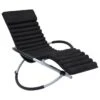 Chaise Longue D'extérieur Avec Coussin Acier Noir -Mobilier De Jardin chaise longue d exterieur avec coussin acier noir 3666722363402 936603