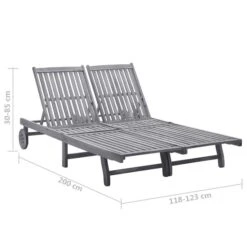 Chaise Longue De Jardin 2 Places Avec Coussin Gris Acacia 12 -Mobilier De Jardin chaise longue de jardin 2 places avec coussin gris acacia 3666722430807 816954