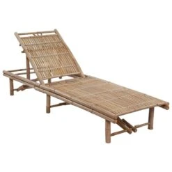 Mobilier De Jardin -Mobilier De Jardin chaise longue de jardin avec coussin bambou 3666722617758 1009283