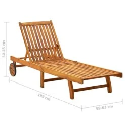 Chaise Longue De Jardin Avec Coussin Bois D'acacia Solide 16 -Mobilier De Jardin chaise longue de jardin avec coussin bois d acacia solide 3666722931175 816660