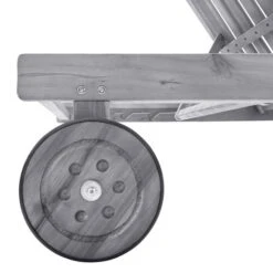 Chaise Longue De Jardin Avec Coussin Gris Bois D'acacia Solide 6 -Mobilier De Jardin chaise longue de jardin avec coussin gris bois d acacia solide 3666722431019 816721