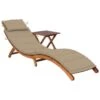 Chaise Longue De Jardin Avec Table Et Coussin Bois D'acacia 19 -Mobilier De Jardin chaise longue de jardin avec table et coussin bois d acacia 3666722430685 817515