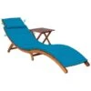 Chaise Longue De Jardin Avec Table Et Coussin Bois D'acacia 2 -Mobilier De Jardin chaise longue de jardin avec table et coussin bois d acacia 3666722931847 817525